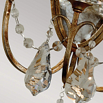  Бра в классическом стиле с 3-мя лампами в виде свеч на овальном зеркальном основании с хрустальными подвесками и подсвечниками Feiss варинант исполнения - 2 | Loft Concept в Твери