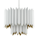 Люстра белая с гофрированным двойным абажуром Corrugated Double Lampshade варинант исполнения - 2 | Loft Concept в Твери