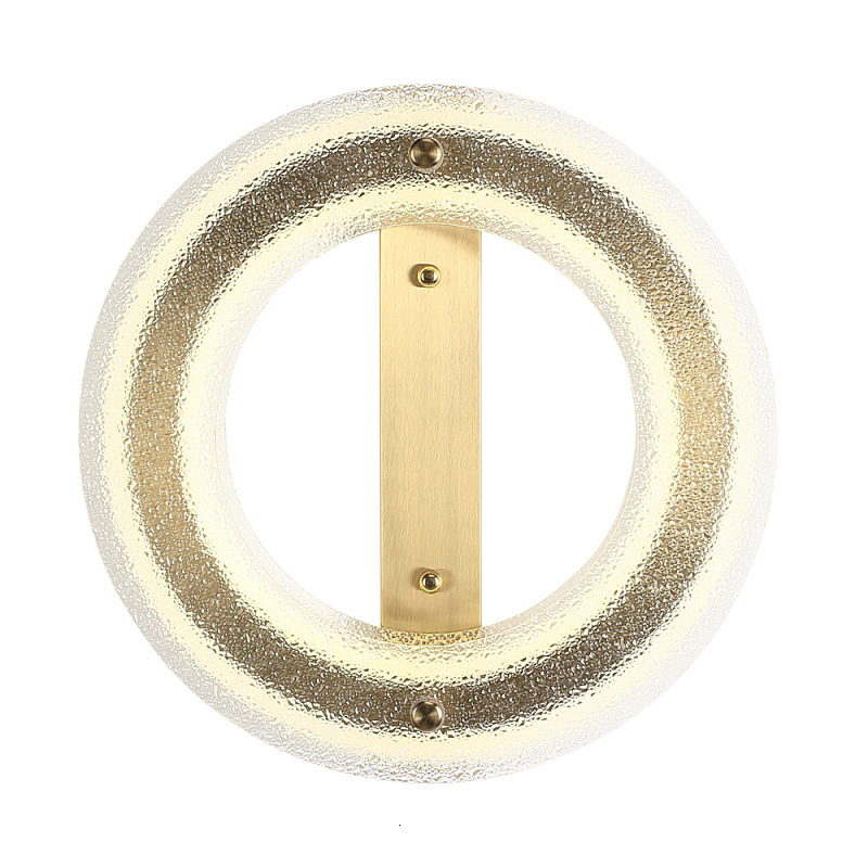 Бра круглое с эффектом морозного стекла Freezing Pattern Прозрачное Стекло Золотой в Твери | Loft Concept 