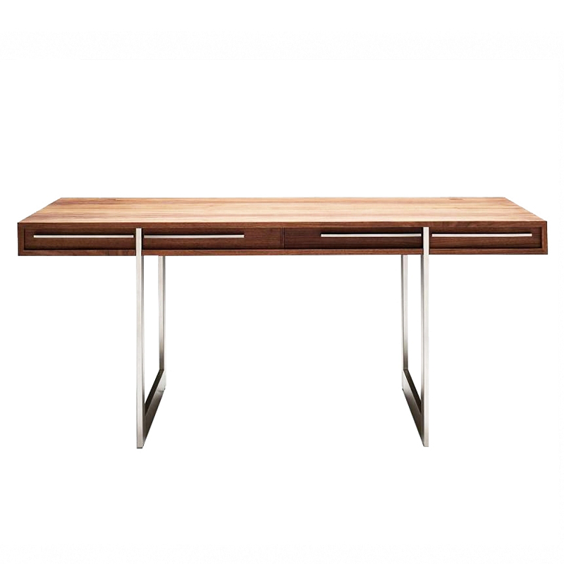 Письменный стол прямоугольный с 4-мя выдвижными секциями Loodon Коричневый Серебряный в Твери | Loft Concept 