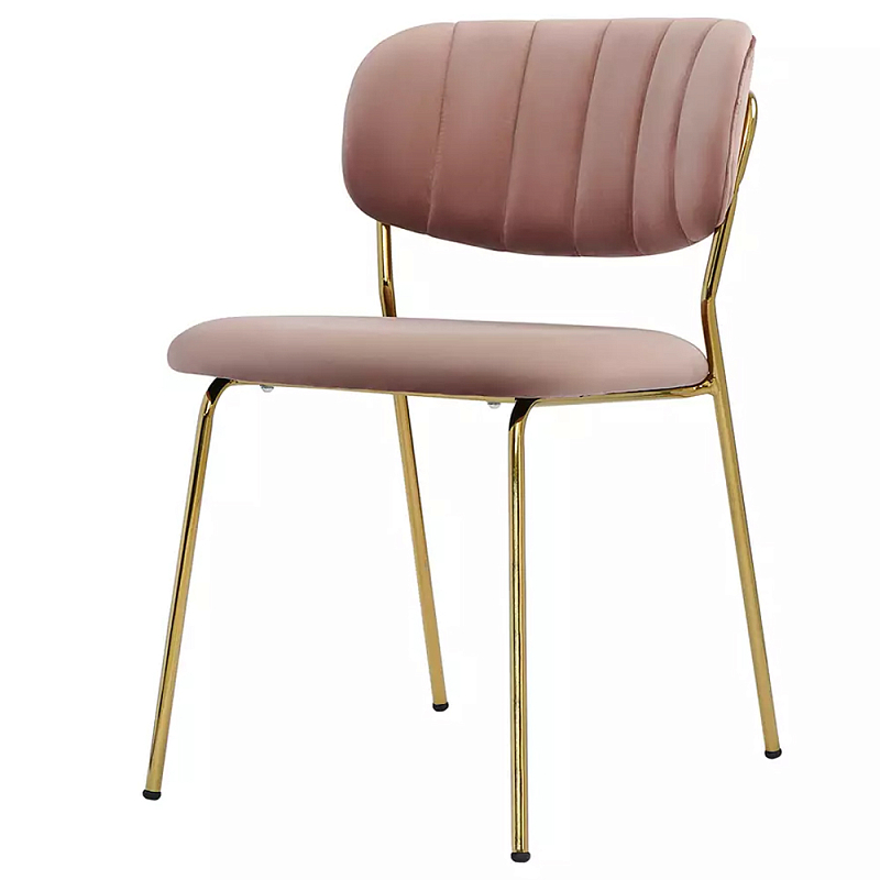 Стул Singer Chair без подлокотников Розовый Велюр Розовый Золотой Стул Singer Chair без подлокотников Розовый Велюр Розовый Золотой в Твери | Loft Concept