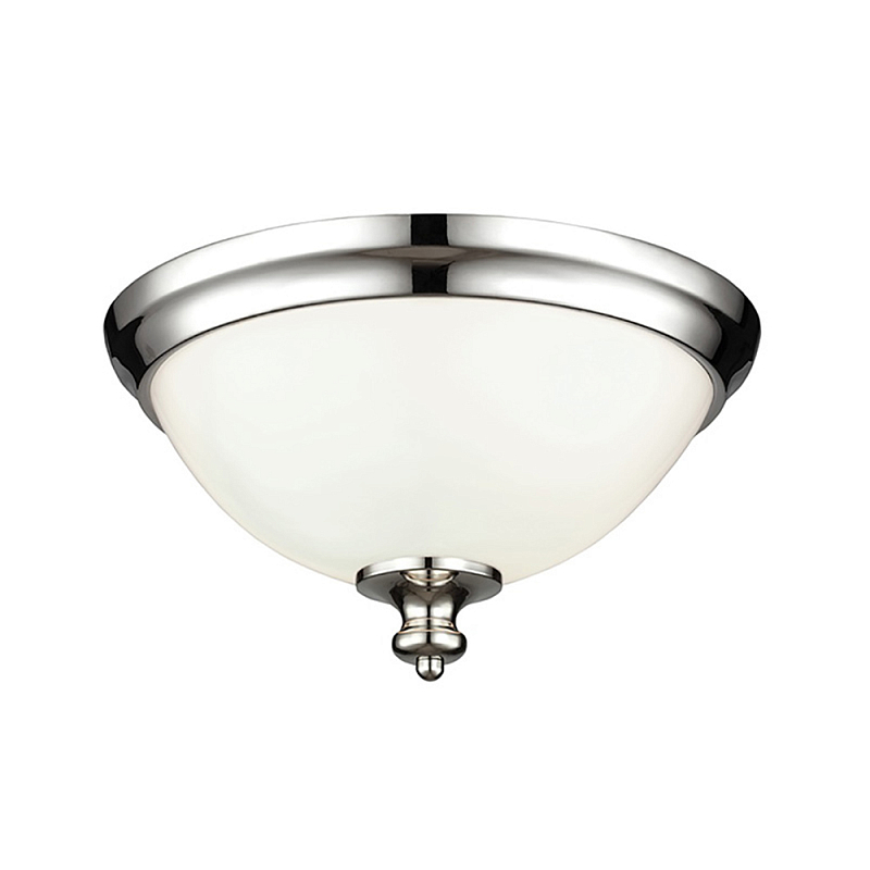 Потолочный светильник в форме чаши из белого матового стекла Feiss Никель Белый в Твери | Loft Concept 