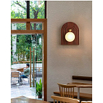 Настенный светильник с деревянным резным основанием Wood Wall Lamp варинант исполнения - 3 | Loft Concept в Твери