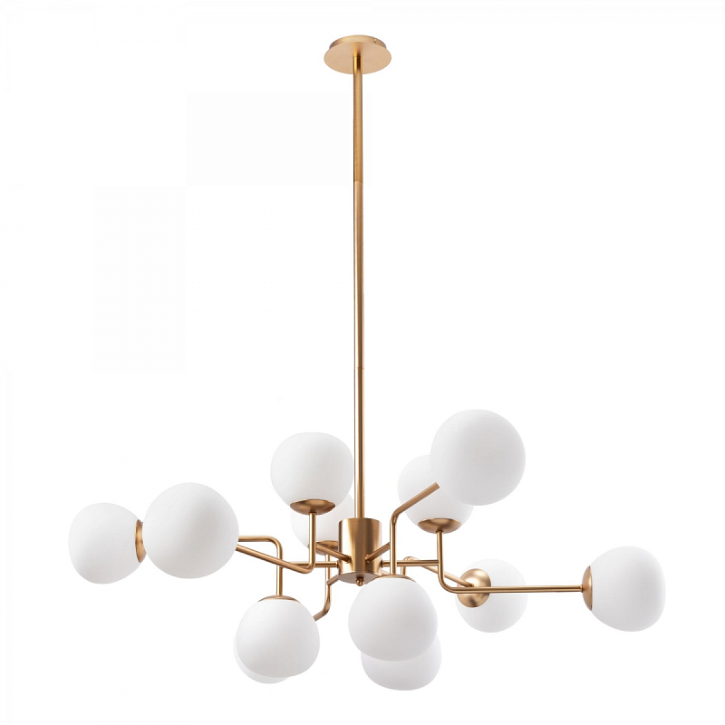 Люстра Tiepolo Ball Chandelier Gold 12 Золотой Белый Люстра Tiepolo Ball Chandelier Gold 12 Золотой Белый в Твери | Loft Concept