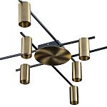 Потолочный светильник с 10-ю цилиндрическими плафонами цвета латунь TRIBES CHANDELIER варинант исполнения - 2 | Loft Concept в Твери