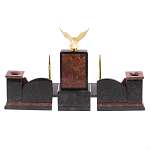 Настольный письменный набор из лемезита и змеевика с декором в виде Орла в подарочной упаковке Successful Leader варинант исполнения - 6 | Loft Concept в Твери