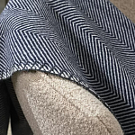 Плед из шерсти мериноса темно-синего цвета 130×180 см Indigo Waves варинант исполнения - 5 | Loft Concept в Твери