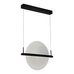 Светодиодный подвесной светильник круглой формы с металлическим черным каркасом Marble Glow варинант исполнения - 2 | Loft Concept в Твери