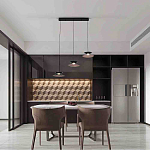 Люстра подвесная с тремя матовыми черными плафонами Obsidian Touch варинант исполнения - 4 | Loft Concept в Твери