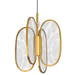 Люстра с гравировкой на акриловых плафонах Gravyura Bronze D 33 см варинант исполнения - 1 | Loft Concept в Твери