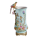 Ваза с птичкой из фарфора с бронзовыми элементами Garden of Eden варинант исполнения - 5 | Loft Concept в Твери