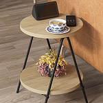 Стол приставной с 2-мя круглыми столешницами из дерева ESSEL OAK варинант исполнения - 4 | Loft Concept в Твери