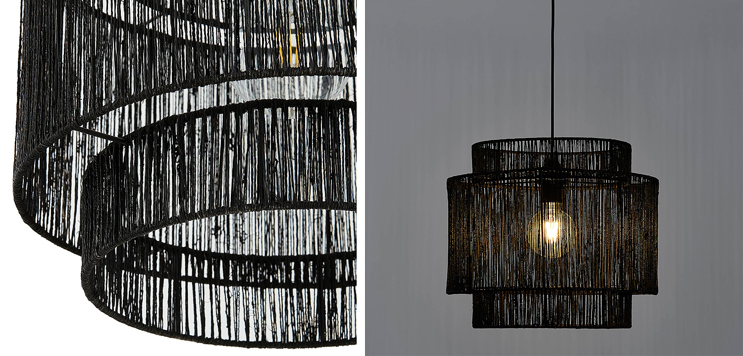 Подвесной светильник Signe Wicker Hemp Black Dual Подвесной светильник Signe Wicker Hemp Black Dual - Loft-Concept в Твери
