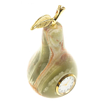 Часы настольные в виде груши из натурального камня Оникс Stone Clock варинант исполнения - 2 | Loft Concept в Твери