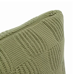Подушка из хлопка рельефной вязки зеленого цвета Eden Line варинант исполнения - 2 | Loft Concept в Твери