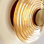 Бра с рельефным круглым плафоном янтарного цвета Savio Glass Disc Light варинант исполнения - 3 | Loft Concept в Твери