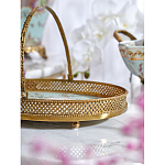 Блюдо овальное с ручкой и голубым фарфоровым дном с цветочным рисунком Blue Garden варинант исполнения - 4 | Loft Concept в Твери