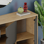 Комод цвета древесины с 3-мя дверцами и выдвижным ящиком темно-серого цвета SPARK CONSOLE OAK ANTHRACITE варинант исполнения - 4 | Loft Concept в Твери