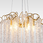 Люстра подвесная с изогнутыми золотистыми элементами и хрустальными подвесками FAIRYTREE Light варинант исполнения - 3 | Loft Concept в Твери