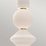 Подвесной светильник белого цвета с тремя геометрическими плафонами Alora Mood варинант исполнения - 9 | Loft Concept в Твери