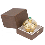 Сахарница металлическая с гравировкой и натуральным камнем Малахит в подарочной коробке Metal Stone Sugar Bowls варинант исполнения - 3 | Loft Concept в Твери