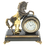 Часы настольные бронзовые с декором в виде коня Horse Stone Clock варинант исполнения - 5 | Loft Concept в Твери