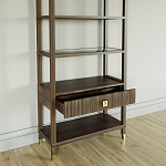 Стеллаж Elsa Dreams Walnut со стеклянными полками и ящиком варинант исполнения - 3 | Loft Concept в Твери