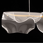 Люстра линейная с 3-мя белыми волнистыми плафонами Wave Line варинант исполнения - 6 | Loft Concept в Твери