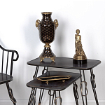 Ваза черного цвета из фарфора с золотистым узором и бронзовыми элементами Eden Garden porcelain and bronze варинант исполнения - 3 | Loft Concept в Твери