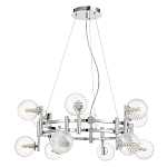 Люстра подвесная с 12-ю рельефными прозрачными плафонами из стекла и основанием цвета Хром Perforated Glass Bubbles варинант исполнения - 1 | Loft Concept в Твери