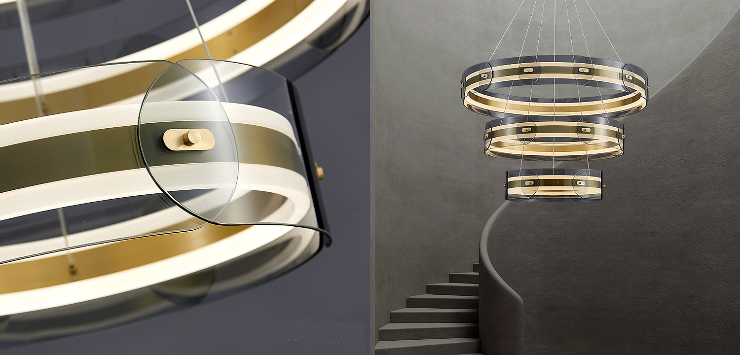 Люстра Gold 3 ring horizontal chandelier Люстра Gold 3 ring horizontal chandelier - Loft-Concept в Твери