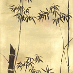 Обои ручная роспись Bamboo Quicksilver on Warm Gold gilded tea paper варинант исполнения - 1 | Loft Concept в Твери