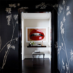 Обои ручная роспись Bamboo Special Colourway on Pitch dyed silk варинант исполнения - 1 | Loft Concept в Твери