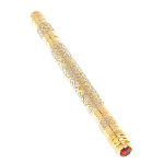 Ручка шариковая металлическая с гравировкой и красным фианитом в деревянной коробке Metal Pens варинант исполнения - 3 | Loft Concept в Твери