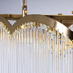 Люстра прямоугольная на цепях с прозрачными трубками и волнистым краем Nembus варинант исполнения - 7 | Loft Concept в Твери