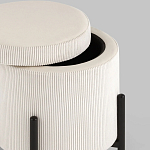 Молочный пуф на черных ножках SANJAY варинант исполнения - 3 | Loft Concept в Твери