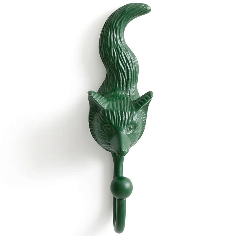 Настенный крючок лиса Fox Wall Hook Green Зеленый в Твери | Loft Concept 
