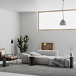 Стол журнальный цвета антрацит из 3-х частей со столешницами в виде геометрических элементов MUND ANTHRACITE варинант исполнения - 2 | Loft Concept в Твери