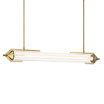 Подвесной светильник линейный золотого цвета с длинной цилиндрической стеклянной трубкой Eurofase варинант исполнения - 1 | Loft Concept в Твери