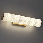 Бра с цилиндрическим плафоном из белого алебастра на прямоугольном основании Латунь Cryptocrystalline Stone варинант исполнения - 2 | Loft Concept в Твери