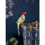 Ваза из прозрачного стекла с бронзовыми ножками и фигурками попугаев Eden Garden porcelain and bronze варинант исполнения - 3 | Loft Concept в Твери