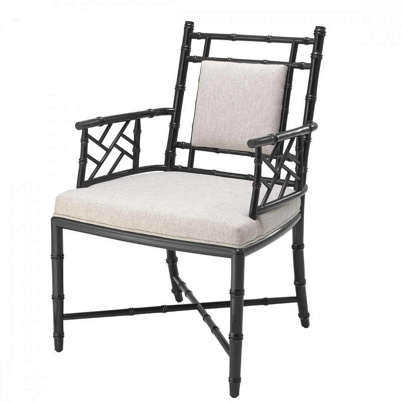 Кресло Eichholtz Chair Germaine Черный Бежево-серый Кресло Eichholtz Chair Germaine Черный Бежево-серый в Твери | Loft Concept