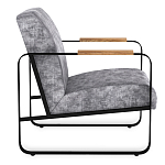 Кресло серый велюр с жесткими подлокотниками на полозьях Ashton варинант исполнения - 2 | Loft Concept в Твери