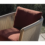 Дизайнерское уличное кресло из массива дерева с веревочной спинкой BOBOLI Armchair варинант исполнения - 3 | Loft Concept в Твери