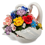 Статуэтка фарфоровая Лебеди с цветами Charming Statuette варинант исполнения - 1 | Loft Concept в Твери