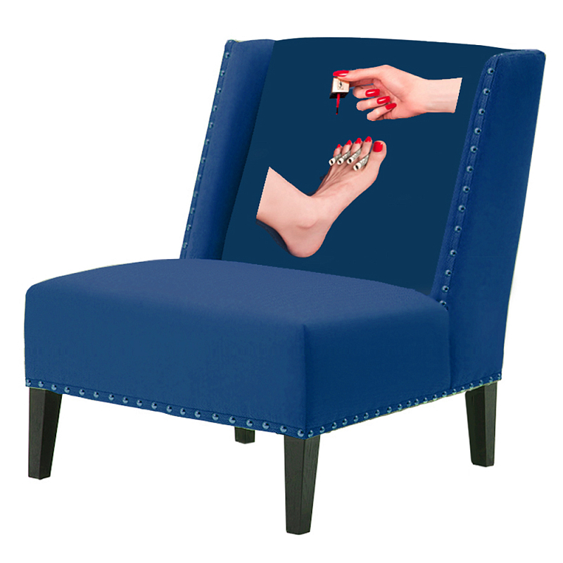 FUN Armchair "Pedicure" Blue Дизайнерское кресло с цветным принтом Сапфирово-синий FUN Armchair "Pedicure" Blue Дизайнерское кресло с цветным принтом Сапфирово-синий в Твери | Loft Concept