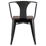 Черный глянцевый стул с сиденьем из натурального дерева TOLIX варинант исполнения - 4 | Loft Concept в Твери