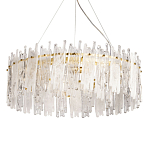 Люстра круглая с прозрачными стержнями разной длины Textured Glass Chandelier варинант исполнения - 1 | Loft Concept в Твери