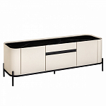 ТВ-тумба белая с чёрной столешницей с 2-мя дверками и ящиком San Marco варинант исполнения - 1 | Loft Concept в Твери