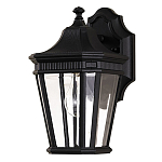 Настенный фонарь черного цвета с прозрачными стеклянным плафоном Feiss варинант исполнения - 6 | Loft Concept в Твери